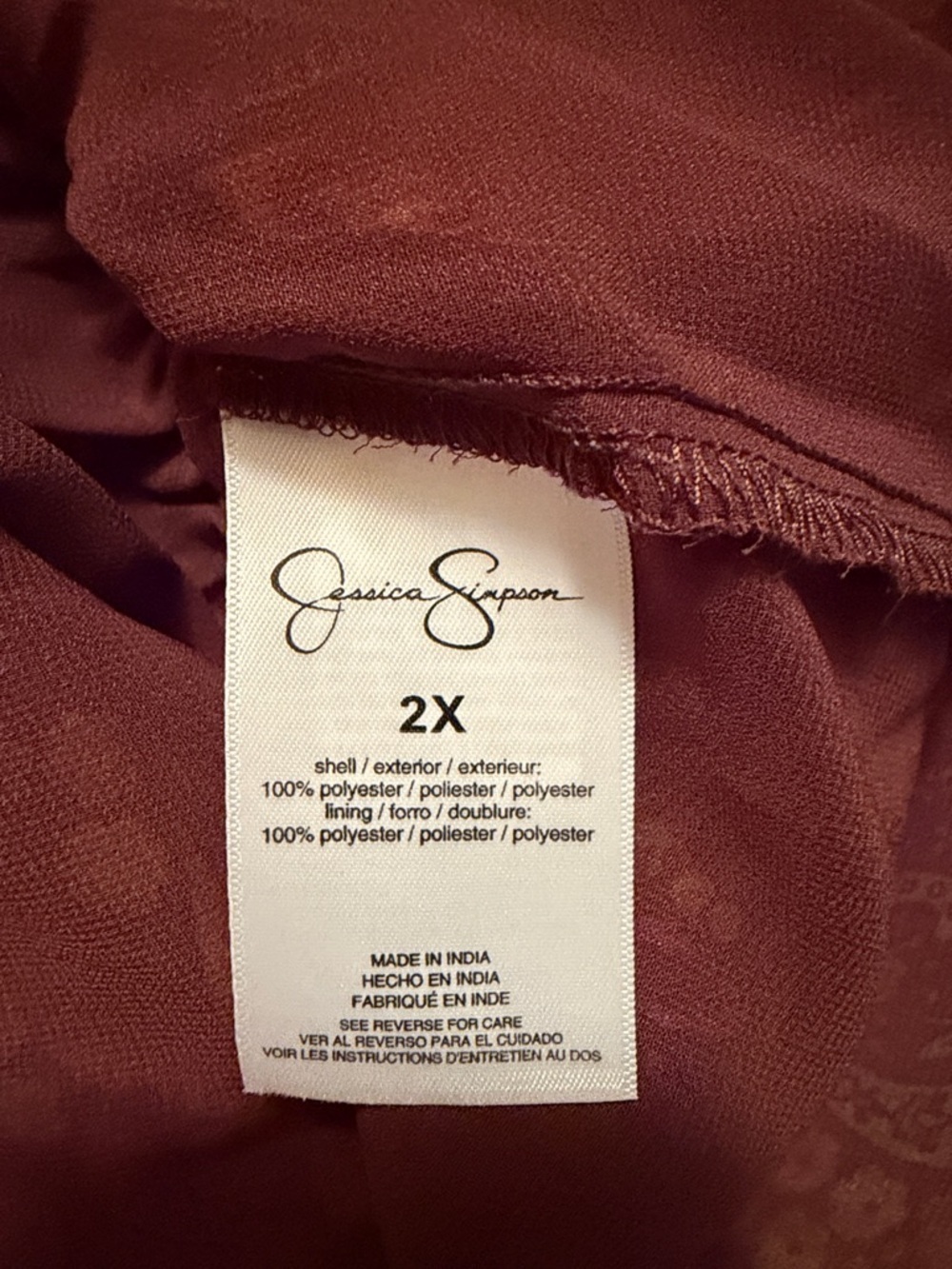 Jessica Simpson Burgundy, Brown and Mustard Paisley Maxi Dress - Picture 3 of 5